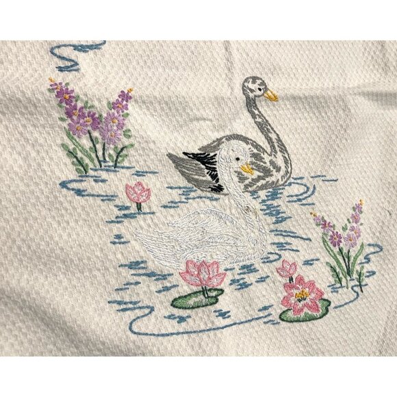 Swan Handmade Center Piece Mat with Hand Crocheted Edges - Picture 3 of 5